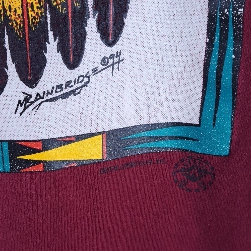 Vintage 1994 Melvin Bainbridge Native Creations peace pipe graphic XL t-shirt - Picture 3 of 7